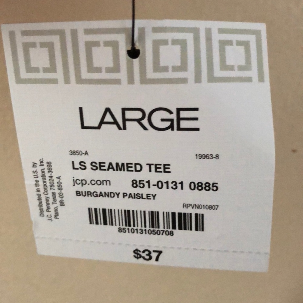 Liz Claiborne Long Sleeve Seamed Tee - Picture 4 of 5